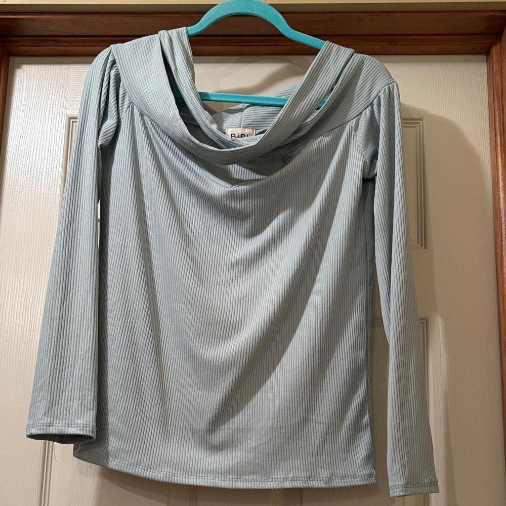 BiBi Light Green Ribbed Top